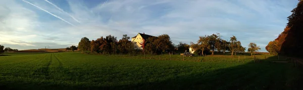 Panorama Boerderij Een Herfstlandschap — Stockfoto