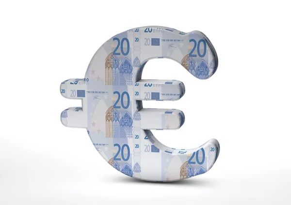 Euro Sign Twenty Euros — Stock Photo, Image