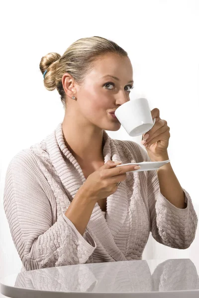 Woman Drink Coffee 130910 — Stock Photo, Image