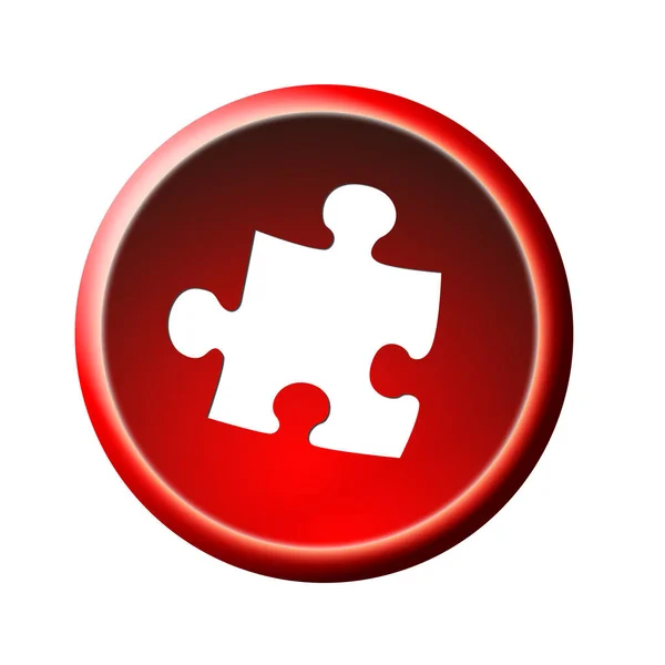 Ikona Przycisku Puzzle Ilustracja — Zdjęcie stockowe