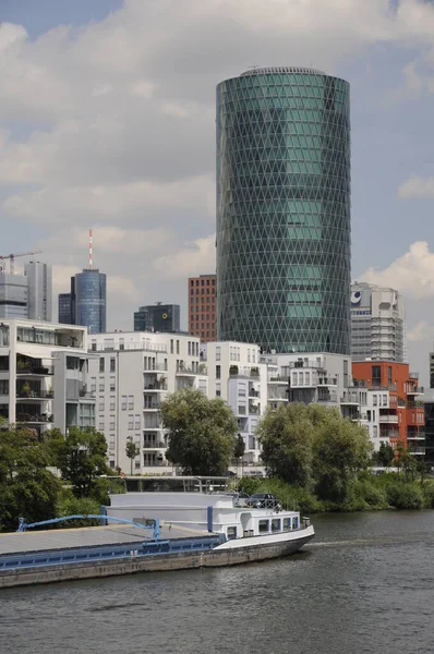 Principal Con Westhafen Torre Frankfurt — Foto de Stock