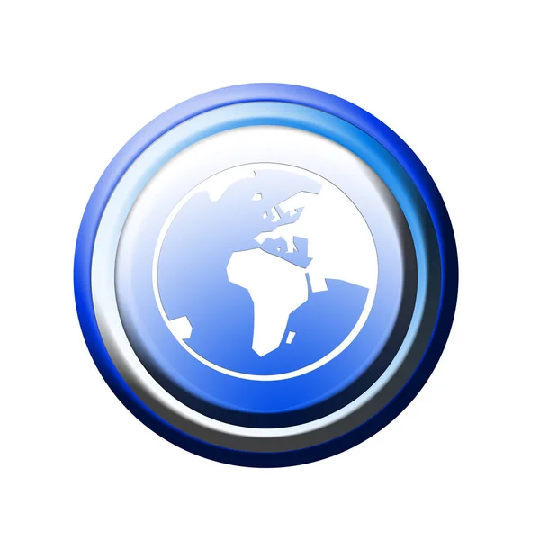 Globe Button Graphic Earth Planet Illustration — Stock Photo, Image