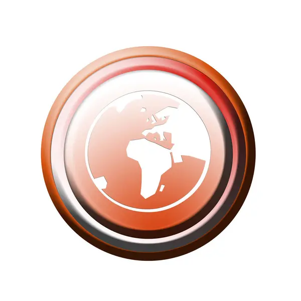Globe Button Graphic Earth Planet Illustration — Stock Photo, Image