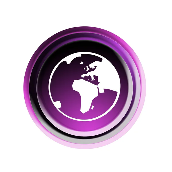 Globe Button Graphic Earth Planet Illustration — Stock Photo, Image
