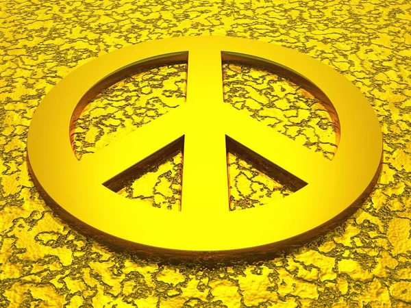 Σημάδι Ειρήνης Χρυσό — Φωτογραφία Αρχείου