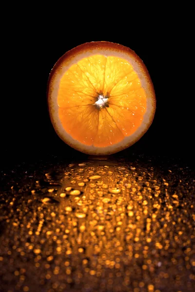 Orange Pumpkin Black Background — Stock Photo, Image