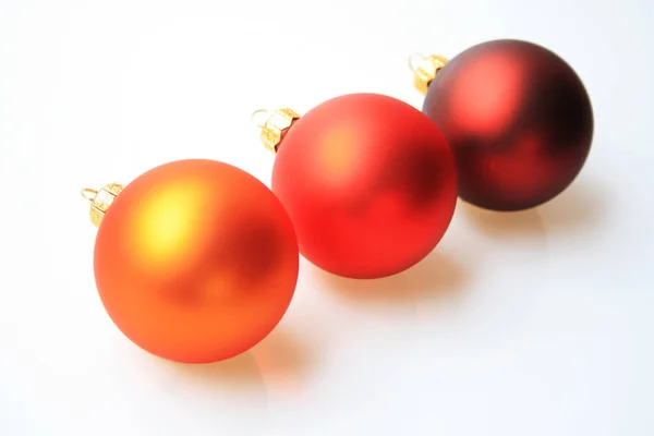 Three Christmas Tree Baubles — Stock Photo, Image