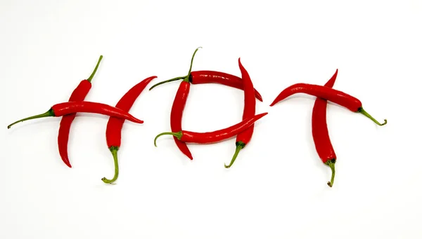 Red Chili Peppers Isolated White Background — Stock Photo, Image