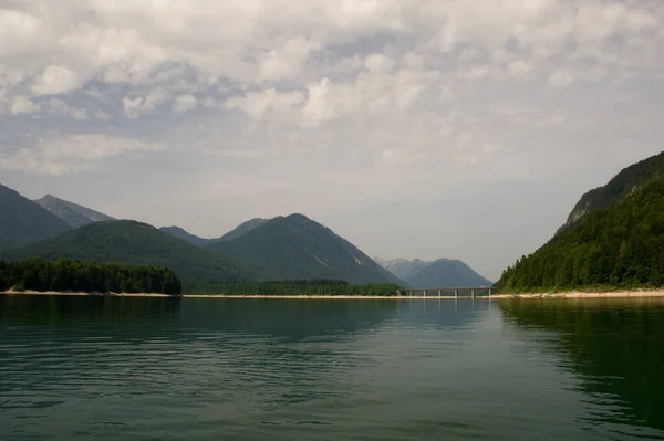 Sylvensteinsee Serbatoio Ponte Bavaria — Foto Stock