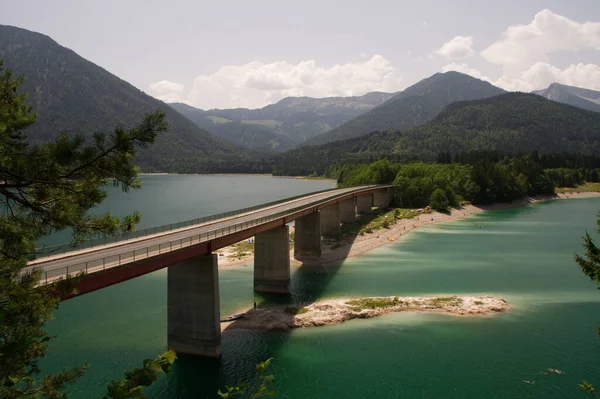 Sylvensteinsee水库桥Bavaria — 图库照片