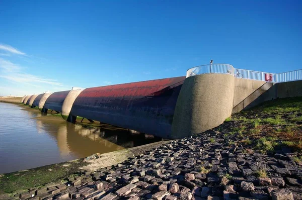 Parede Barragem Eider Mar Norte — Fotografia de Stock