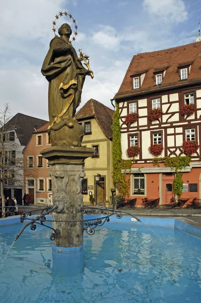 Market Fountain Volkach — Stock Photo, Image