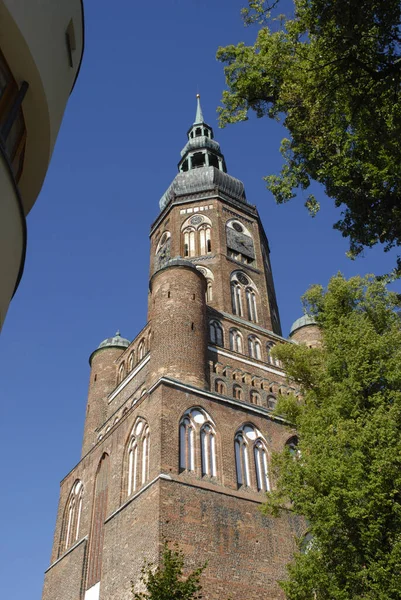 Věž Katedrály Nikolaje Greifswald — Stock fotografie