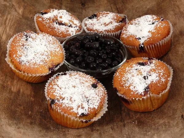 Deliziosi Muffin Dolci Vicino — Foto Stock