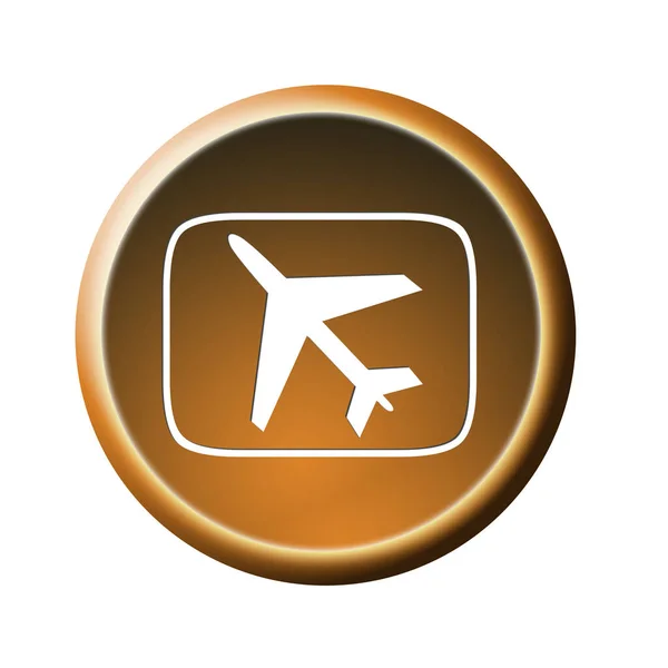 Airplane Button Graphic Illustration — Stock Photo, Image