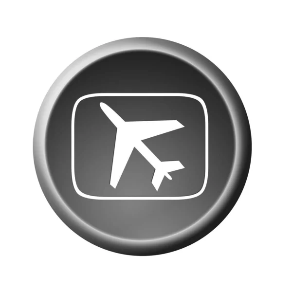 Airplane Button Graphic Illustration — Stock Photo, Image