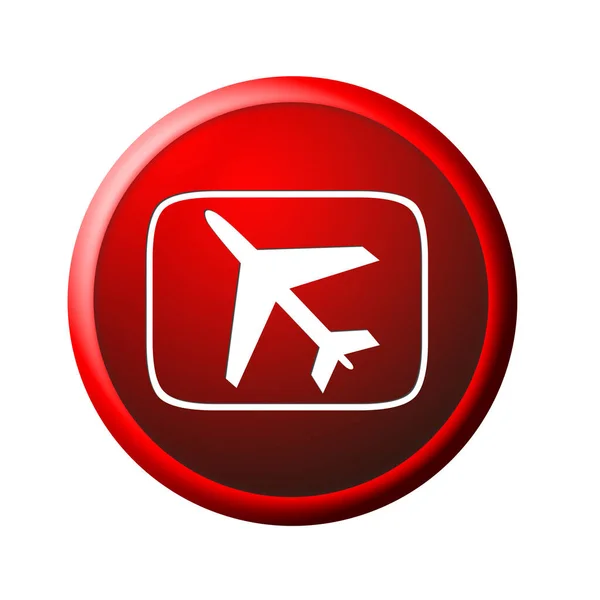Botão Avião Ilustração Gráfica — Fotografia de Stock