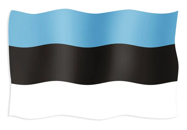 Zászló Estonia Elszigetelt Fehér Háttér Vektor Illusztráció — Stock Fotó