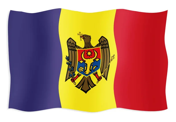 Flagga Albania Rendering Isolerad Vit Bakgrund — Stockfoto