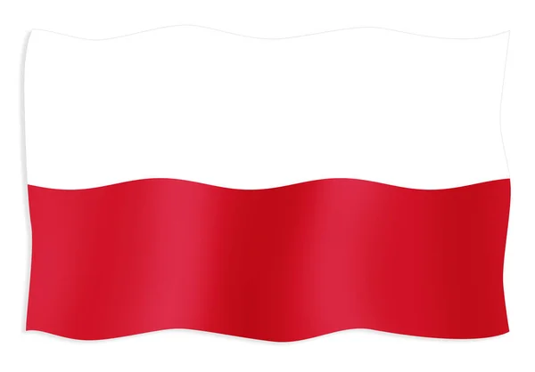 Flaga Polski Izolowana Białym Tle — Zdjęcie stockowe