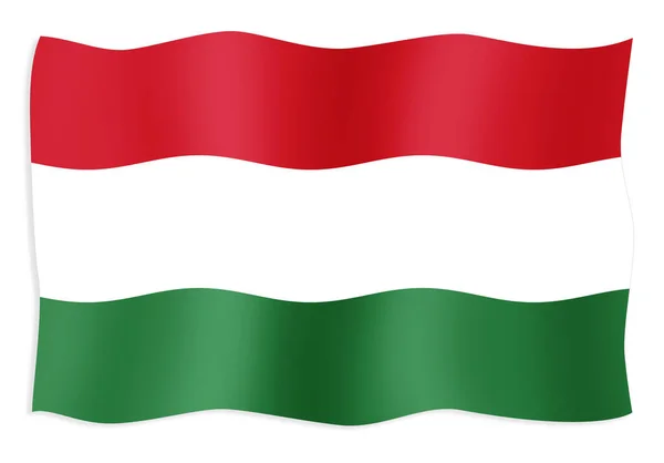 Zászló Magyar Elszigetelt Fehér Háttér Vektor Illusztráció — Stock Fotó
