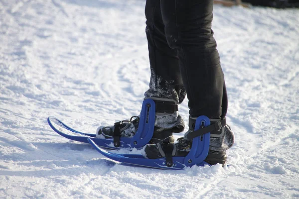 Mit Schneeschuhen Unterwegs — Stockfoto