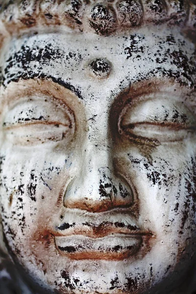 Vecchio Felice Volto Del Buddha — Foto Stock