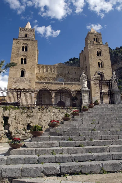 Kathedraal Normandische Kathedraal Cefalu Sicilië — Stockfoto