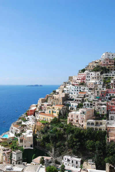 Positano Güney Talya Amalfi Sahili Nde Bir Uçurum Kenarı Köyüdür — Stok fotoğraf