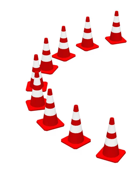 Semicircle Construction Sites Pylons — Stock Photo, Image