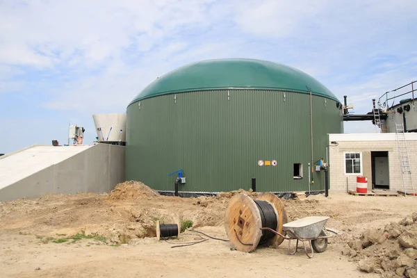 Construção Uma Fábrica Biogás — Fotografia de Stock