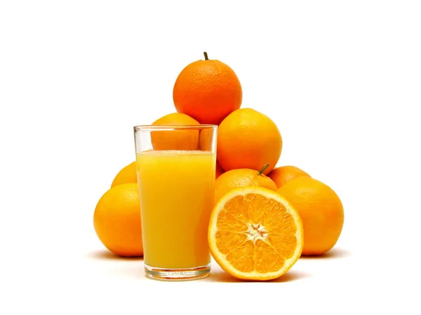 Orange Juice Oranges Isolated White — Stock Photo, Image