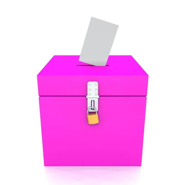 空白投票箱Pink — 图库照片