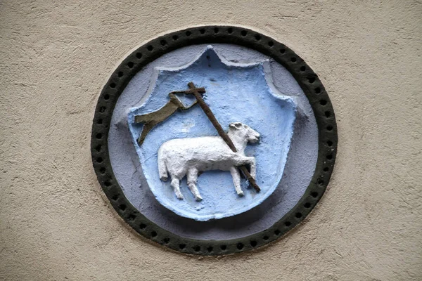 Relief Sheep House Stolpen — Stock Photo, Image