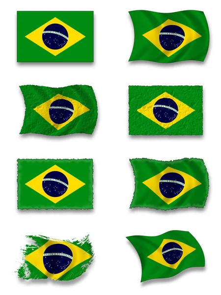 Brasiliens Flagga Landsflagga — Stockfoto