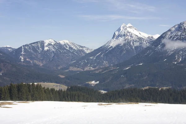 Vista Das Montanhas Inverno — Fotografia de Stock
