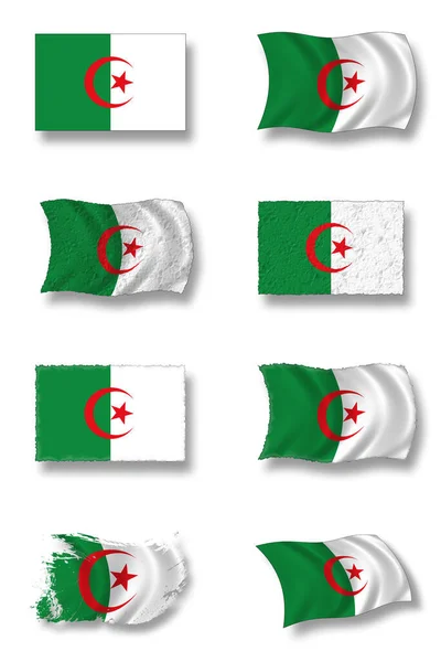 Bandeira Argélia Bandeira País — Fotografia de Stock
