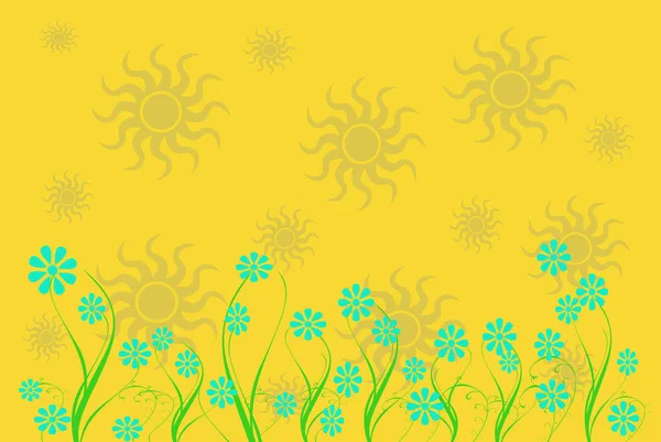 Green Floral Background Illustration — Stock Photo, Image