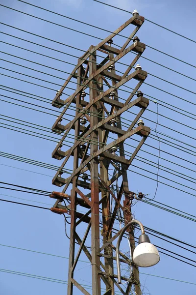 Elektriciteitsmast Elektrische Stroom — Stockfoto