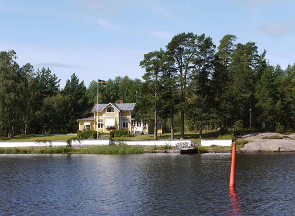 Natura Viaggi Svezia Lago Scandinavia Mirroring Silenzio Turismo Shore Ambiente — Foto Stock