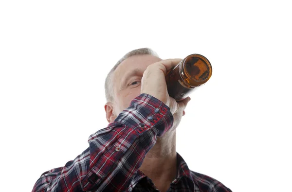 Człowiek Butelką Piwa — Zdjęcie stockowe
