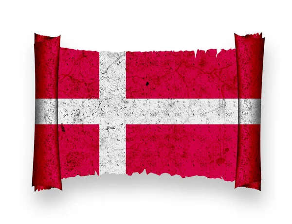 Danimarka Bayrağı Ülke Bayrağı — Stok fotoğraf
