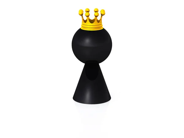 王のチェスの3Dレンダリング — ストック写真