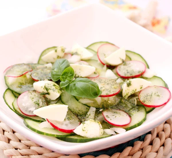 Insalata Cetrioli Con Ravanelli — Foto Stock