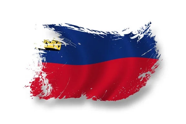 Vlag Van Liechtenstein Vlag Van Het Land — Stockfoto