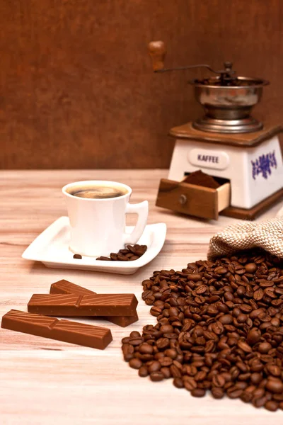 Kaffee Zeit Konzept Frischer Aromatischer Kaffee — Stockfoto