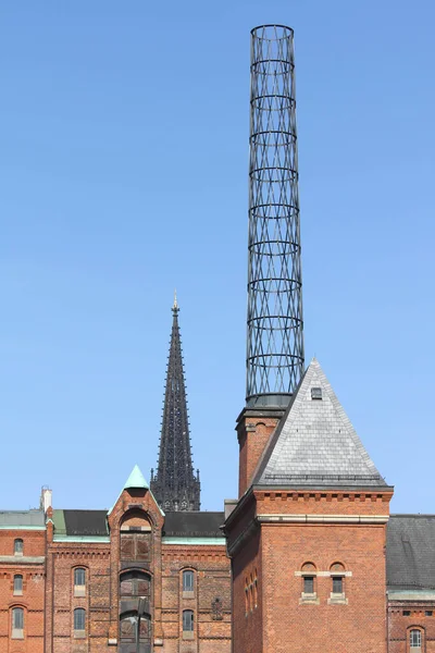 Speicherstadt Nicholas Church — 스톡 사진
