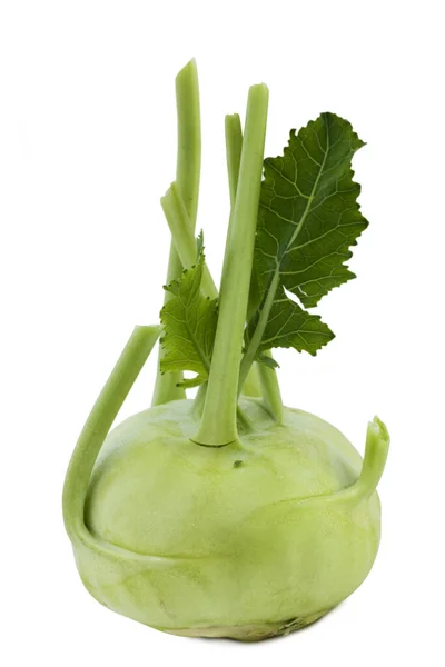 Kohlrabi Exponeras Vit Bakgrund — Stockfoto