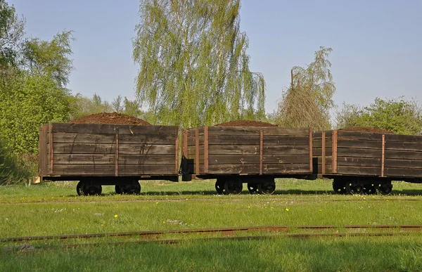 Stary Drewniany Wagon Polu — Zdjęcie stockowe