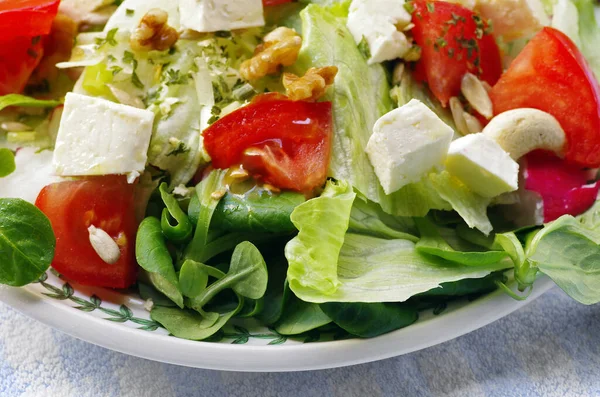 Salada Com Queijo Ovelha — Fotografia de Stock